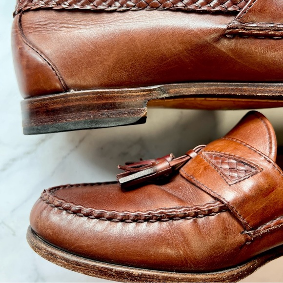 Allen Edmonds Maxfield Brown Leather Slip-On Tassel Loafer Dress Shoe Size 9 D - Picture 10 of 17